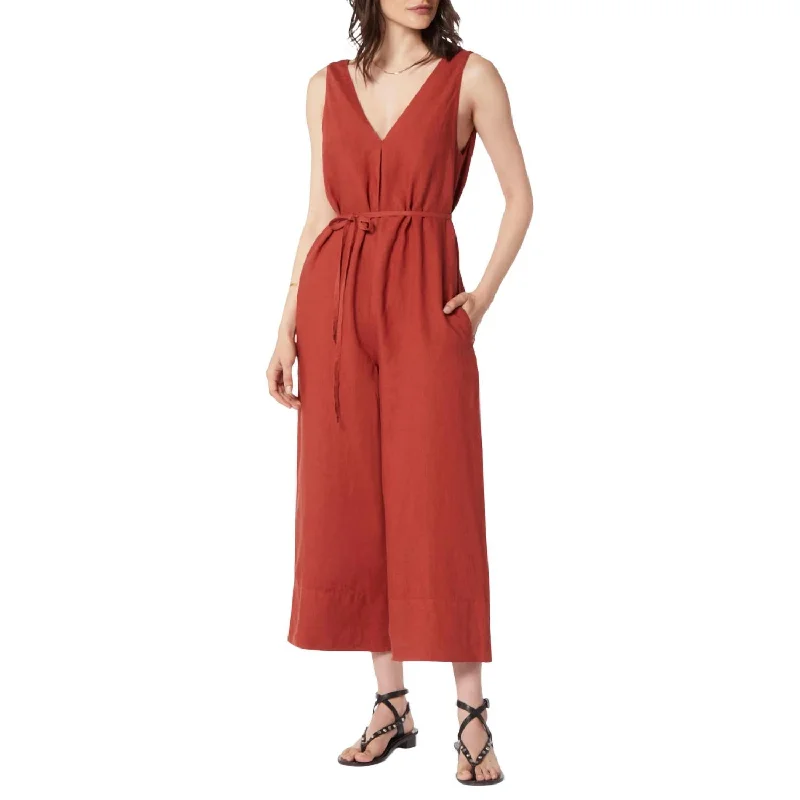 Women's Formal Clothes Brier Linen Jumpsuit In Burnt Henna Red