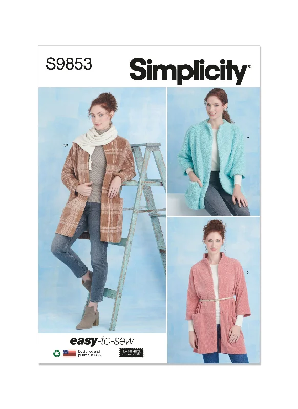 Modern Women's Apparel Simplicity Coats & Scarf S9853