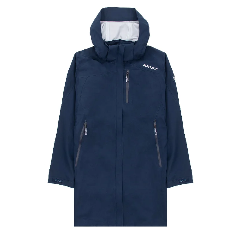 Women's Chic Outerwear Attire Ariat Womens Coastal Coastal Long Waterproof Parka Navy Eclipse