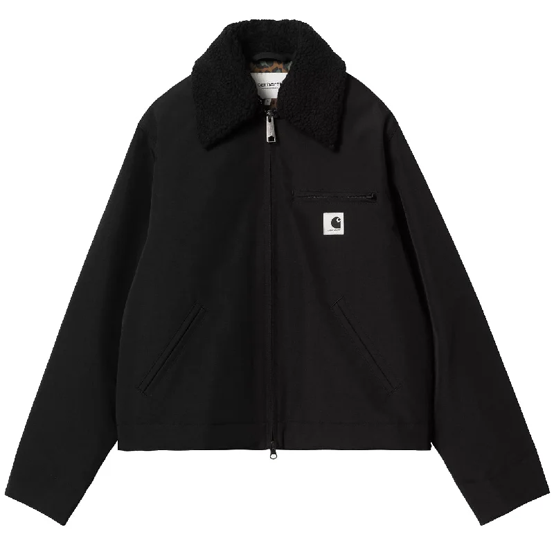 Women's Street Style Casual Wear Carhartt WIP Womens Newkirk Jacket Black / Camo Leo Tamarind