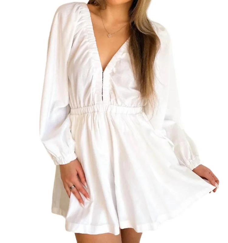 Timeless Women's Garments Sandy Shores Romper In White