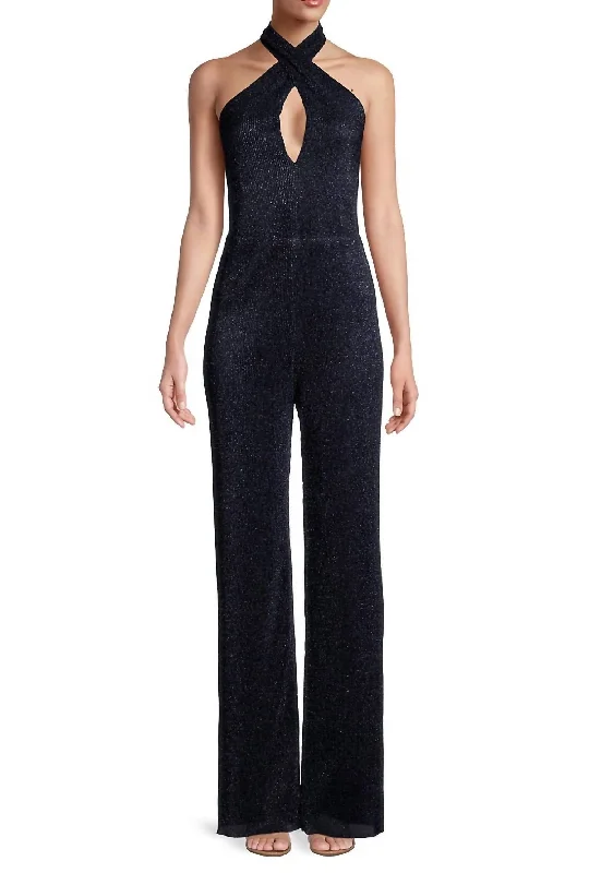 Women's Holiday Clothing Bode Jumpsuit In Navy Lurex