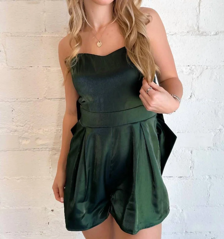 Online Boutique Stores Holiday Gift Romper In Green