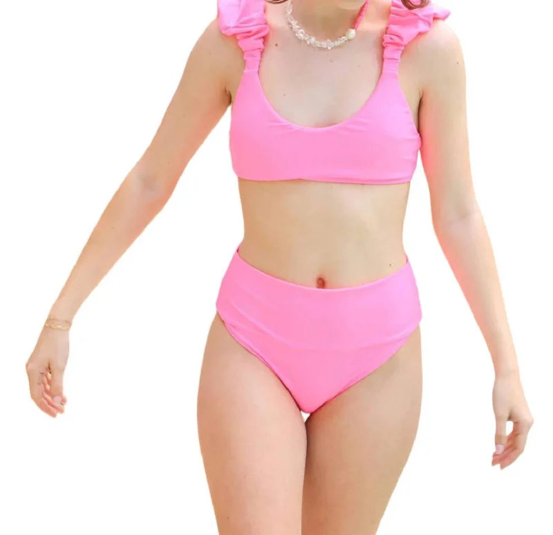 Women's Party Outfit Can't Stop Me High Waisted Bikini Top And Bottom Set In Bubblegum