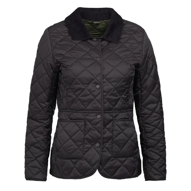 Women's Romantic Outfit Barbour Womens Deveron Quilted Jacket Black / Olive