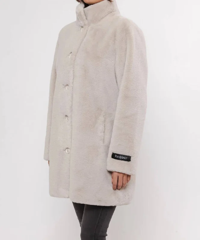 Women's Evening Clothing Nonna Faux Fur Coat In Birch