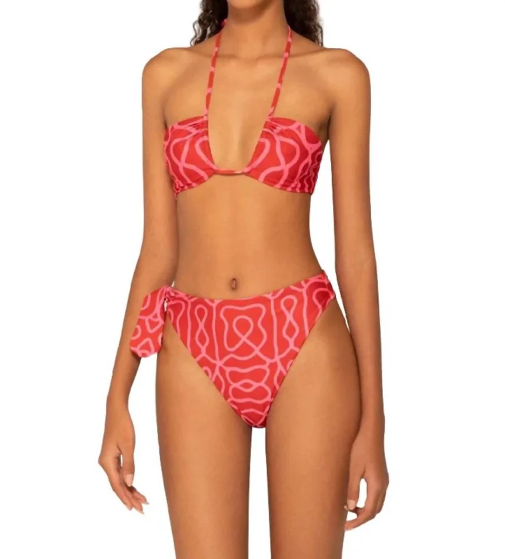 Comfortable Casual Women's Clothing Coral Ipanema Escarlata Bikini Bottom In Red-Pink