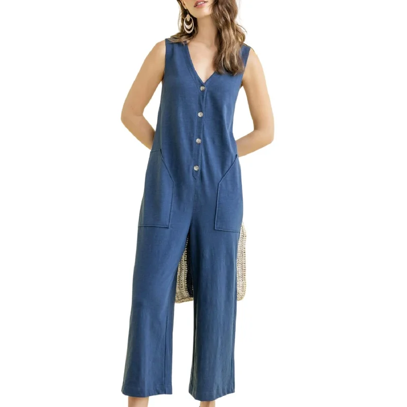 Women's Casual Apparel For Weekends Sleeveless Jumpsuit In Ink