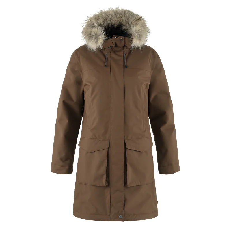 Comfortable Outfit For Women Fjallraven Womens Nuuk Lite Parka Dark Oak