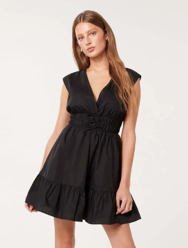 Boutique Dress Online Alby Tie Front Cotton Mini Dress