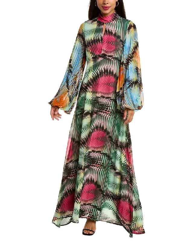 Women's Everyday Apparel Gracia Bishop Sleeve Maxi Dress