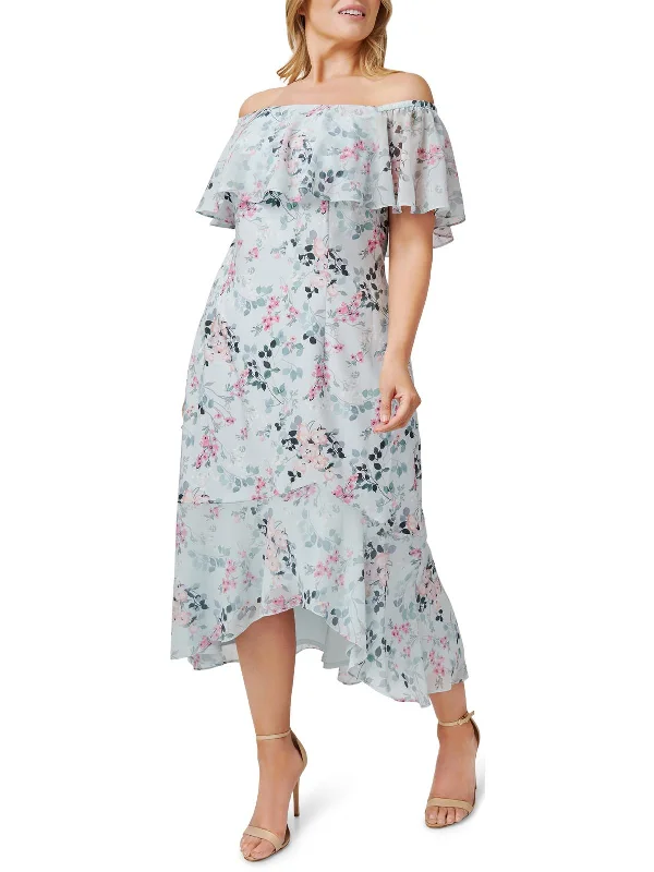 Women's Clothes Online Shopping Plus Womens Floral Printed Calf Midi Dress