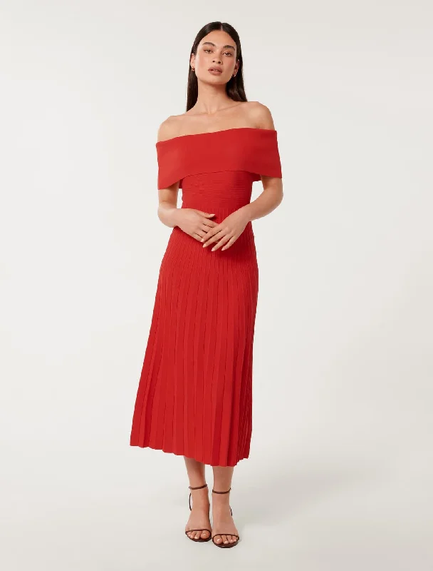 Women's Clothing Sale Online Skye Bardot Knit Midi Dress