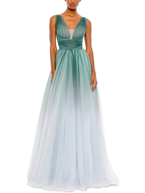 Summer Sale Womens Ombre Metallic Evening Dress