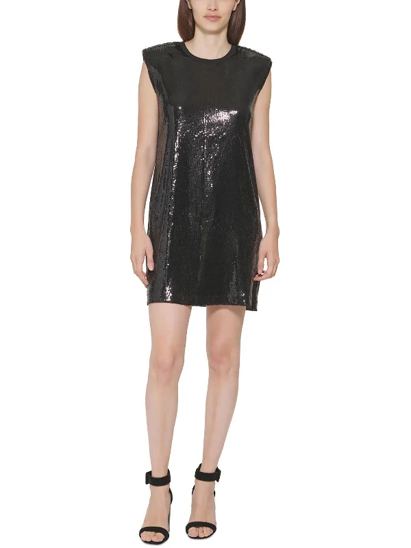 Best Online Clothing Boutiques Womens Sequined Sleeveless Shift Dress