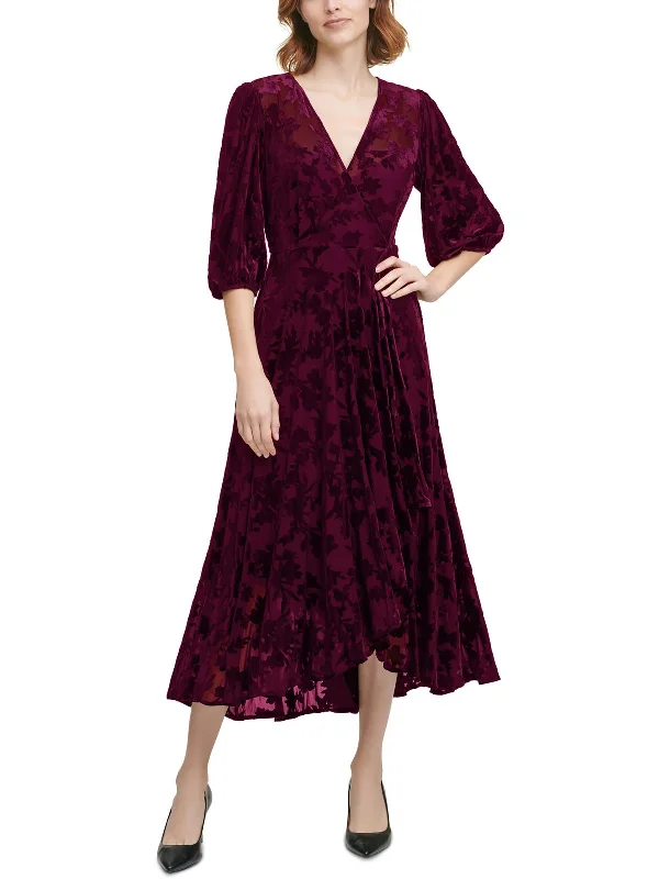 Clothes For Women Womens Velvet V-Neck Wrap Dress