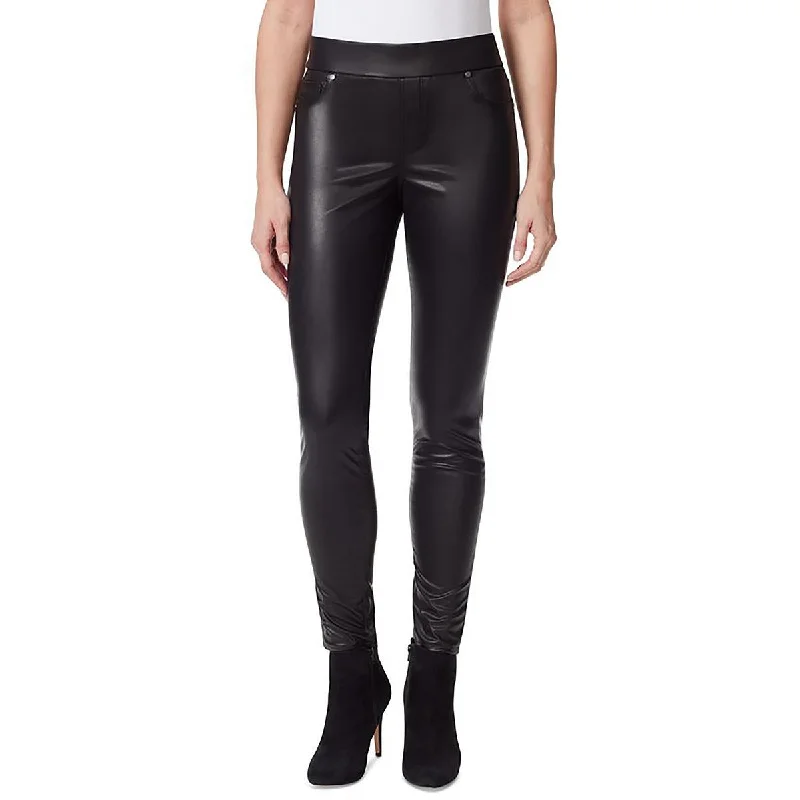 Women's Active Outfit For Fitness Avery Womens Faux Leather Slim Skinny Pants