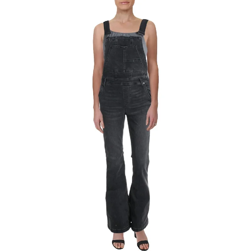 Women's Vacation Clothes Carly Womens Denim Flare Leg Overall Jeans