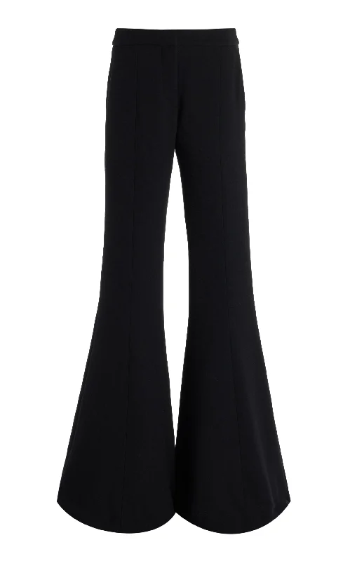 Fashionable Women's Outfit Desmond Pant in Black Virgin Wool Crepe