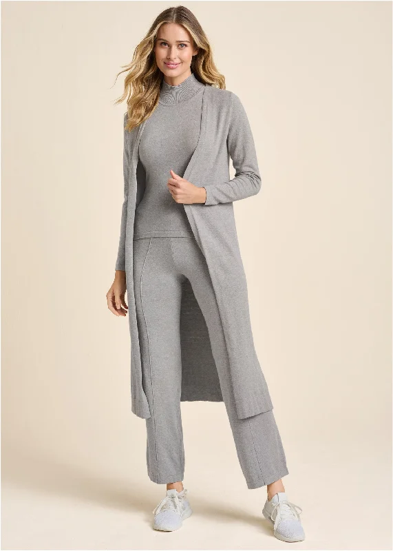 Women's Casual Dresses Knit Pants - Heather Grey