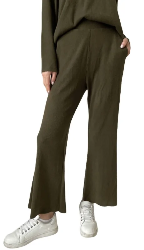 Women's Fashion Clothes Lazy Sunday Lounge Pants In Army Green