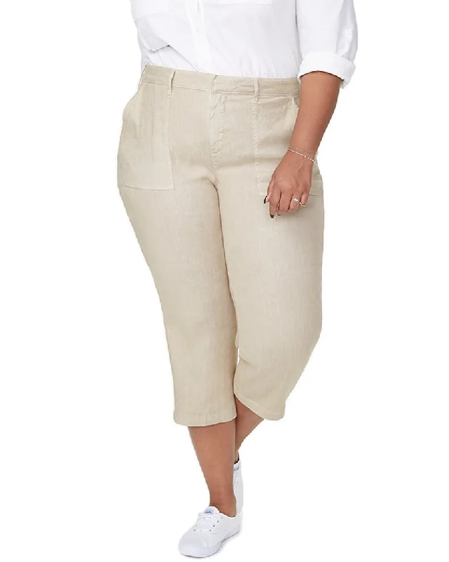 Women's Casual Clothing For Lounging NYDJ Plus Linen-Blend Utility Capri Pant