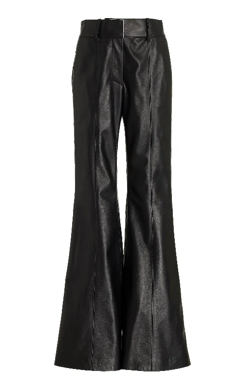 Women's Effortless Casual Outfit Rhein Pant in Black Nappa Leather