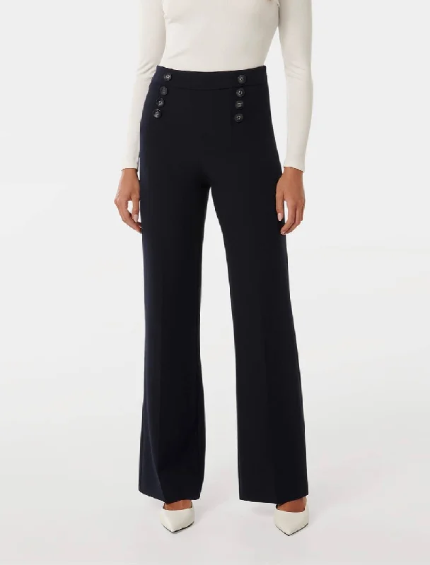 Outlet Clothing Sara Button Wide Leg Pants