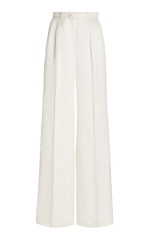 Flash Sales Today Vargas Pant in Ivory Silk Linen Satin