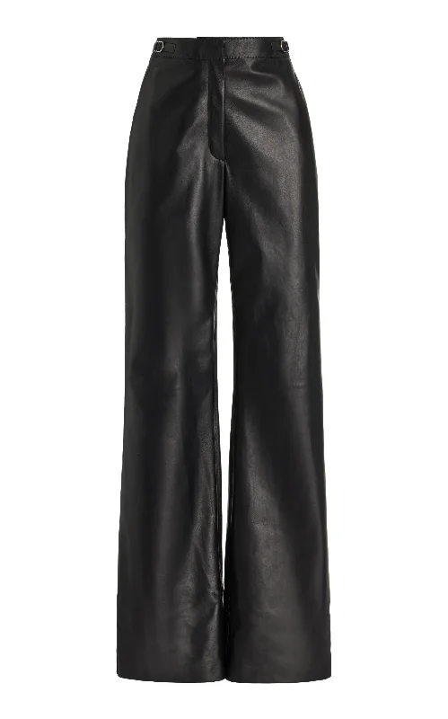 Women's Evening Clothes Vesta Pant in Black Nappa Leather