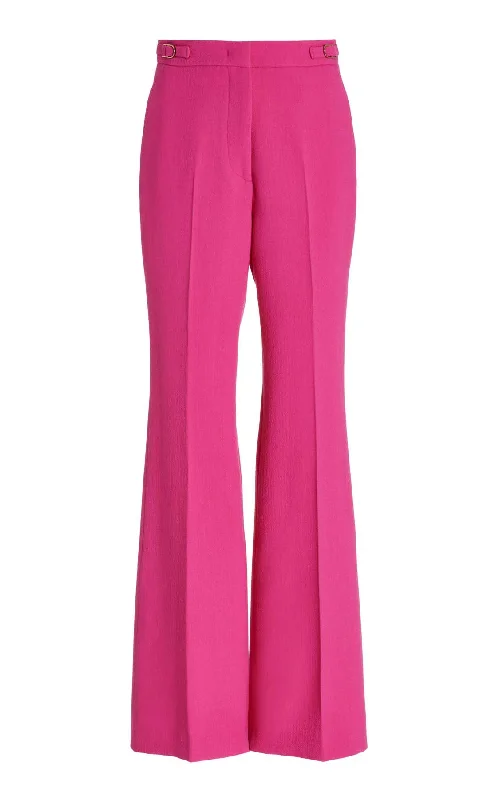 Trendy Women's Fashion Vesta Pant in Fuchsia Virgin Wool Crepe