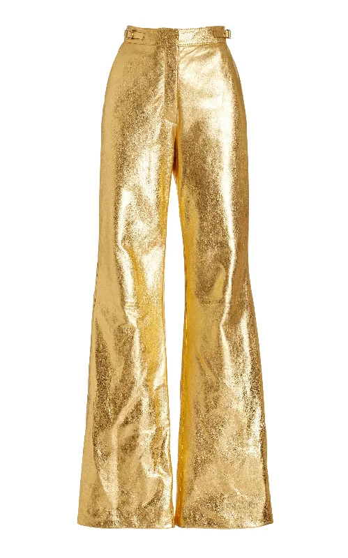 Sale On Sale Vesta Pant in Gold Metallic Nappa Leather