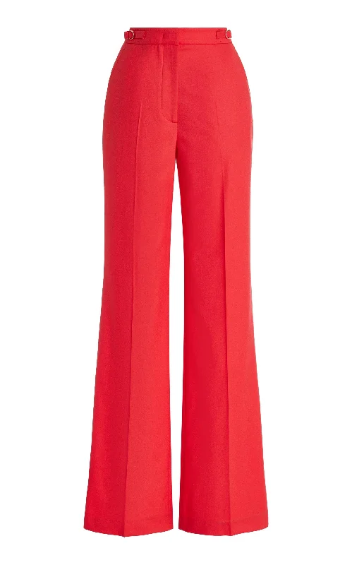 Women's Chic Apparel Vesta Pant in Red Topaz Superfine Wool